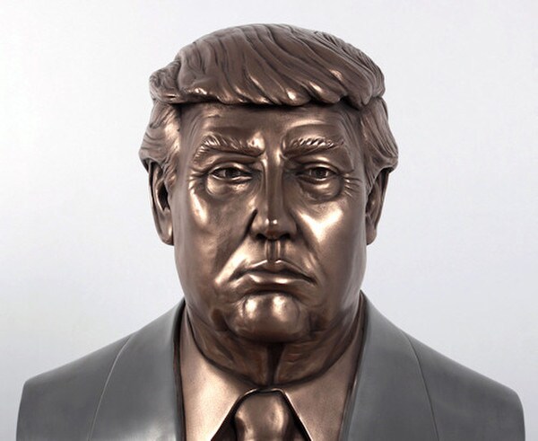 Donald Trump Portrait Bust Sculpture Close up of face presidential